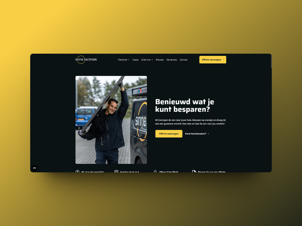 Mock-up Sinnetechniek website